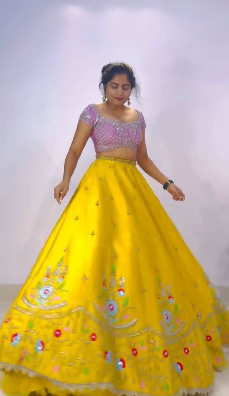 Haldi Special Yellow Color Chinon With Heavy Embroidery Sequence Work Designer Lehenga Choli